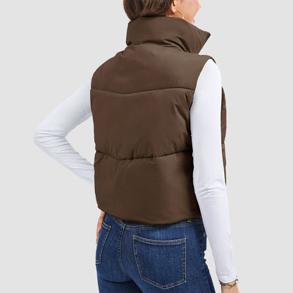 Women's Cropped Puffer Vest Lightweight Winter Outerwear