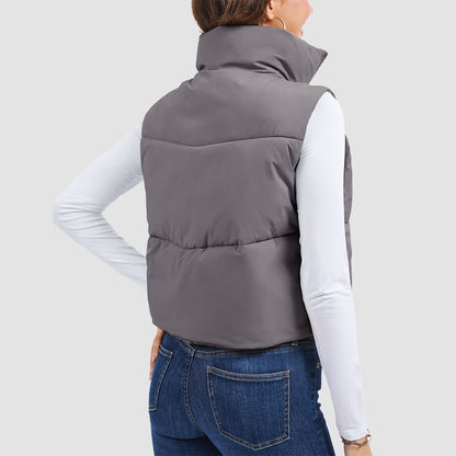 Women's Cropped Puffer Vest Lightweight Winter Outerwear