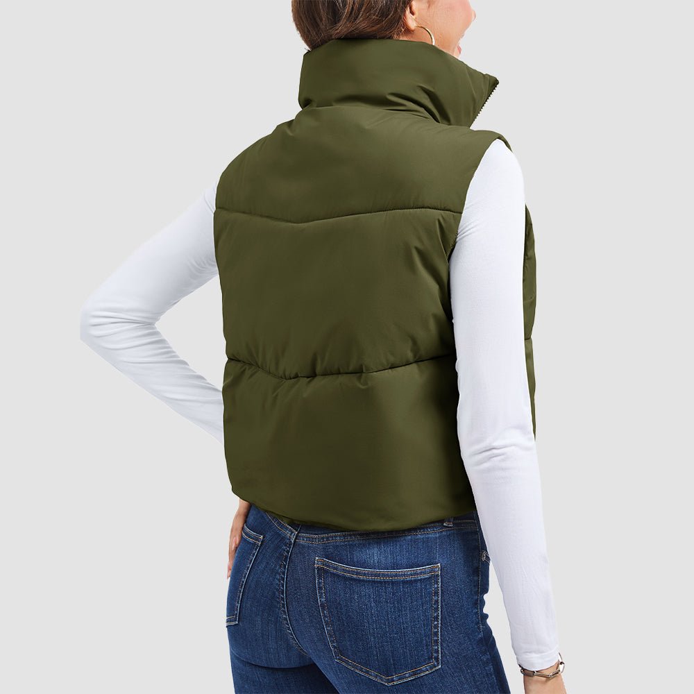 Women's Cropped Puffer Vest Lightweight Winter Outerwear