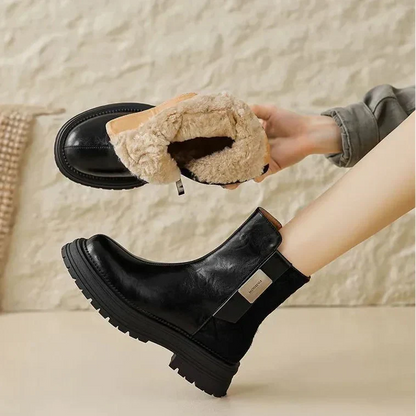 Marin City | Women's Faux Fur Lined Side Zip Chelsea Ankle Boots