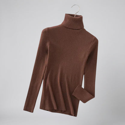 Women's Cashmere Turtleneck Sweater – Ribbed