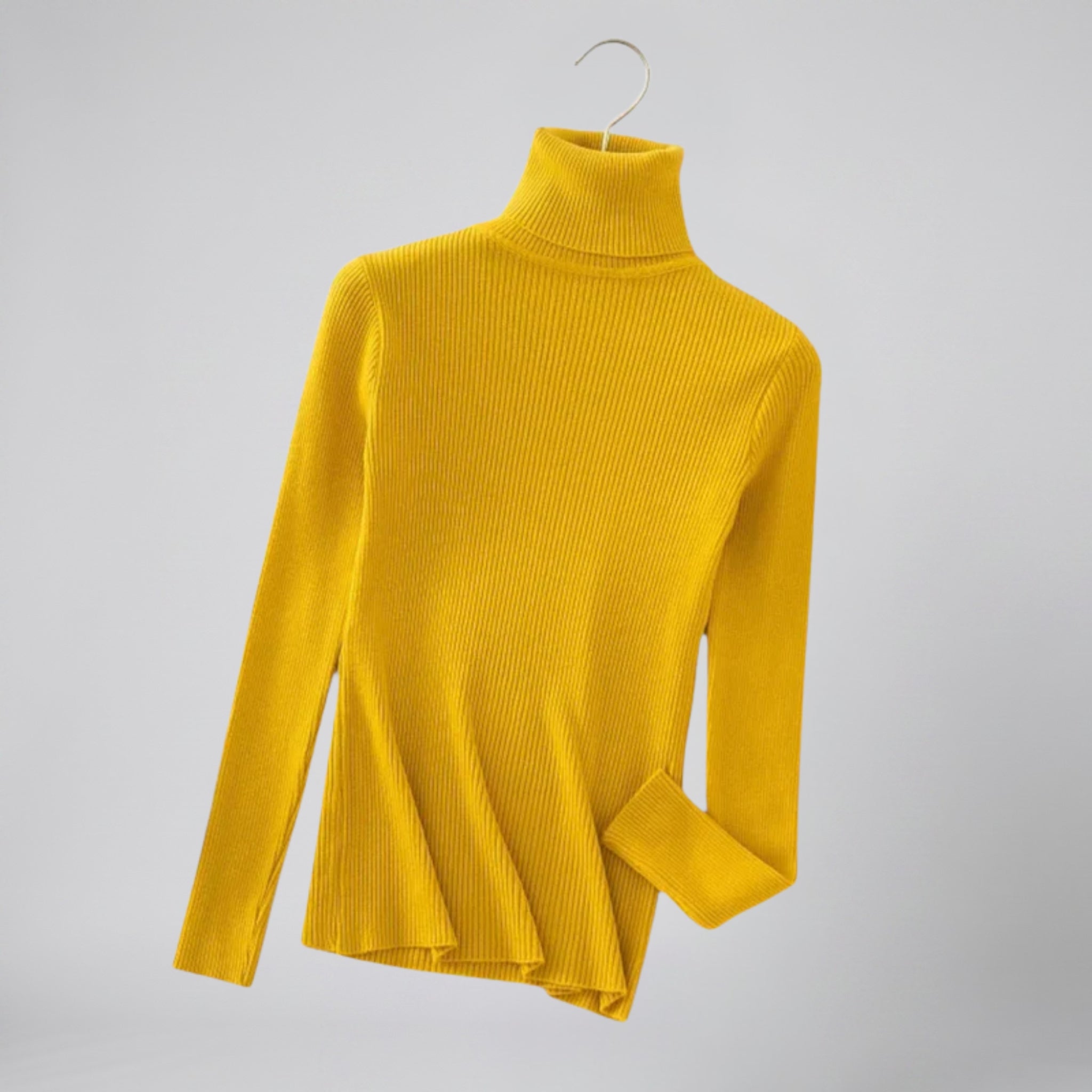 Women's Cashmere Turtleneck Sweater – Ribbed