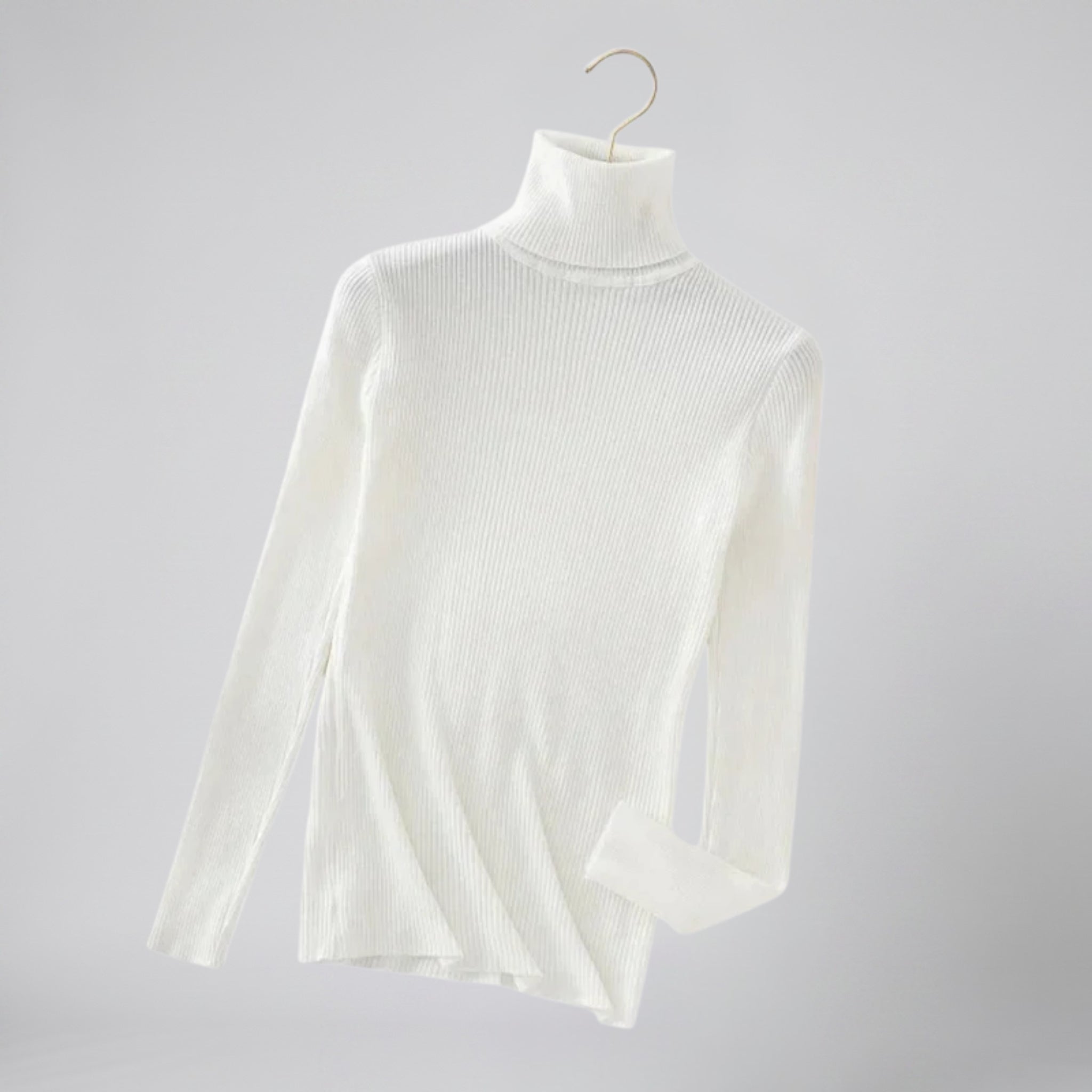 Women's Cashmere Turtleneck Sweater – Ribbed