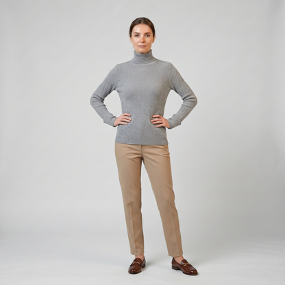 Women's Cashmere Turtleneck Sweater – Ribbed