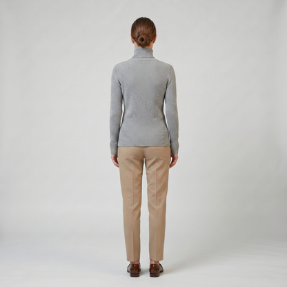 Women's Cashmere Turtleneck Sweater – Ribbed