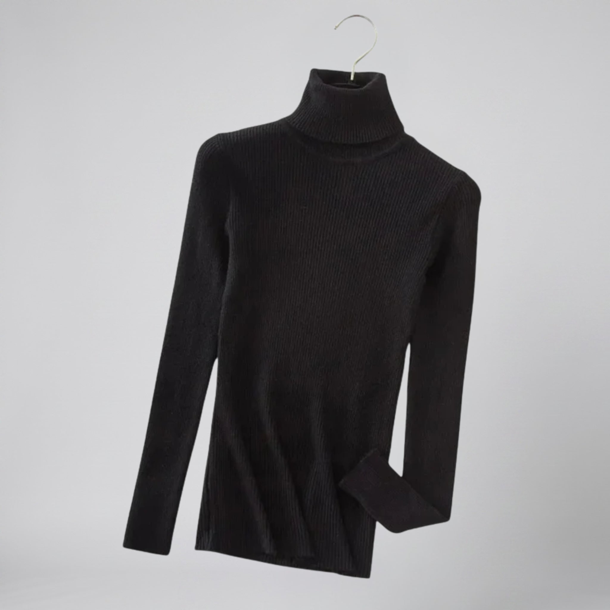 Women's Cashmere Turtleneck Sweater – Ribbed