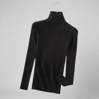 Women's Cashmere Turtleneck Sweater – Ribbed