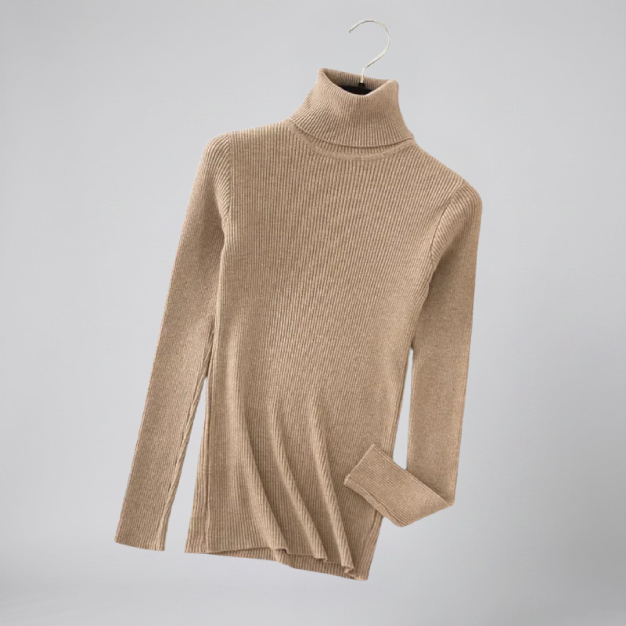 Women's Cashmere Turtleneck Sweater – Ribbed