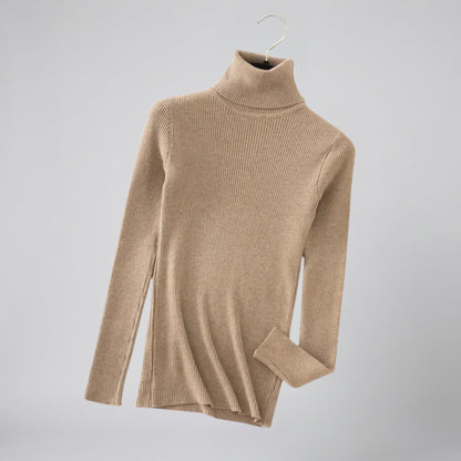 Women's Cashmere Turtleneck Sweater – Ribbed