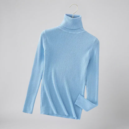 Women's Cashmere Turtleneck Sweater – Ribbed
