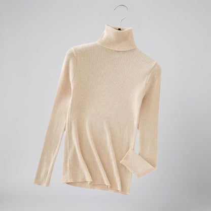Women's Cashmere Turtleneck Sweater – Ribbed